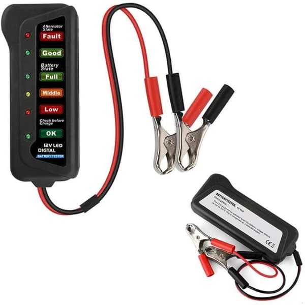 Vigorflyrun Parts Ltd 12V Digital Batteri Alternator Tester Batteri Tester Batterinivå Monitor 6L Display