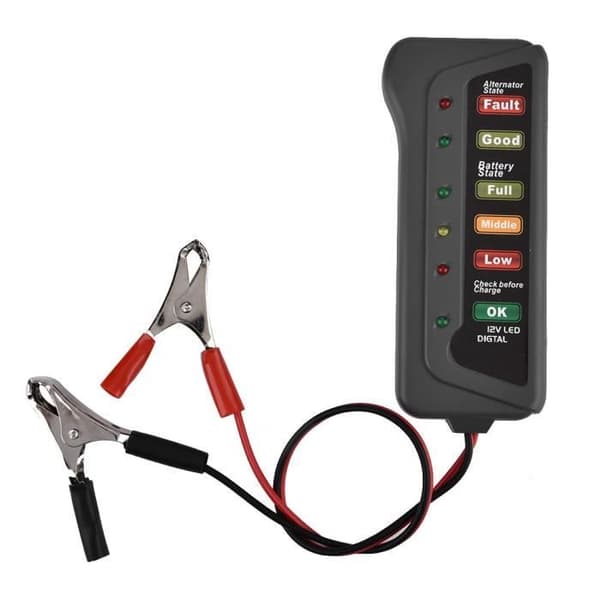 12V digital batterikontrollgenerator + 6 LED-ljusdisplay, bilbatteritestare Batteritestare