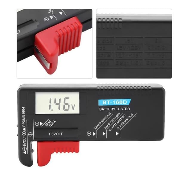 Batteritestare - DILWE - BT-168D - Digital LCD - Kompatibel AA, AAA, C, D, 9V - Lätt att använda