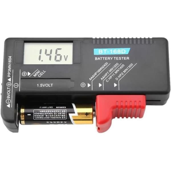 Batteritestare - DILWE - BT-168D - Digital LCD - Kompatibel AA, AAA, C, D, 9V - Lätt att använda