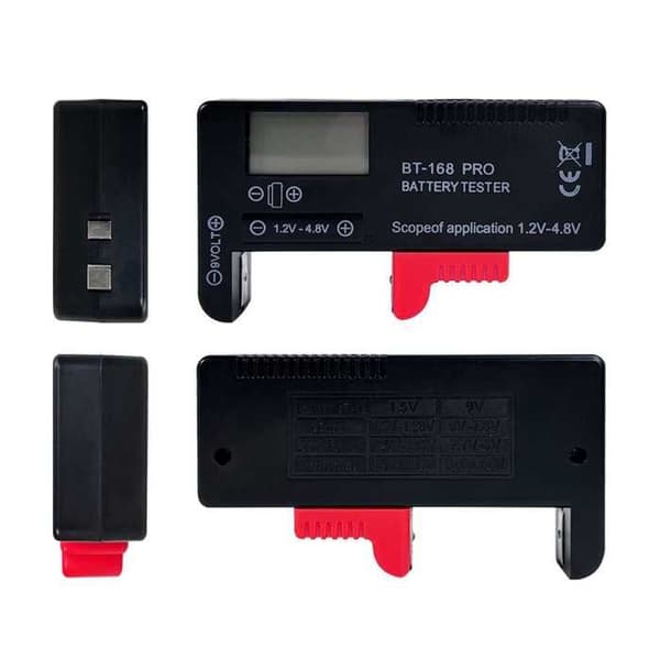 OCIODUAL Digital Batteritestare BT-168 PRO, Batterikontroll för AAA C D 9 V 1,5 V 18650, Litium, Knappbatterier