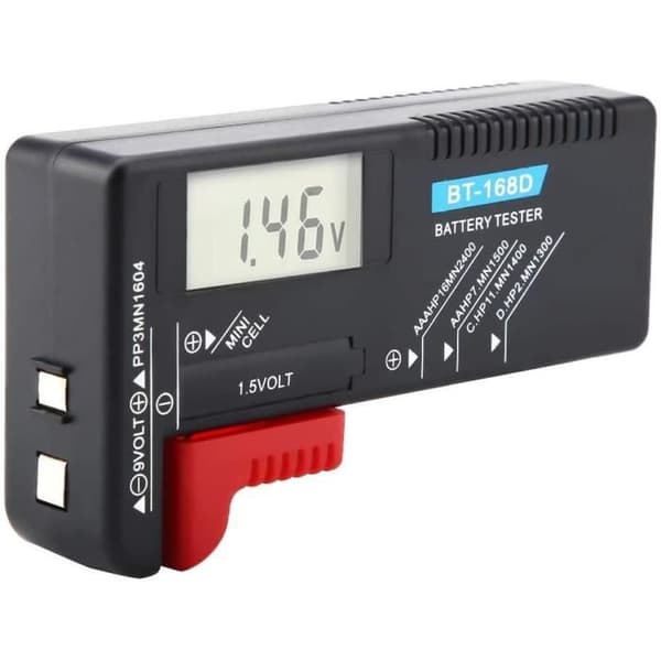 Batteritestare - BiuZi Digital LCD-skärm Universal AA-AAA-C-D knappcellsbatteritestare - 9V - 1,5V BT-168D[237]