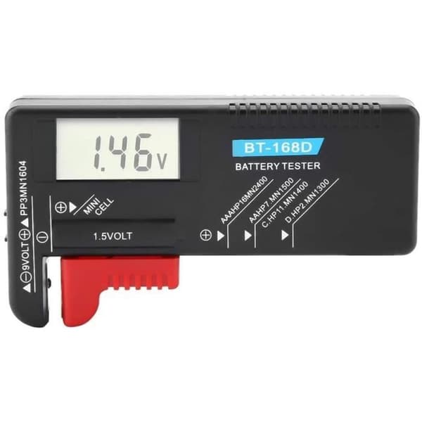 Batteritestare - BiuZi Digital LCD-skärm Universal AA-AAA-C-D knappcellsbatteritestare - 9V - 1,5V BT-168D[237]