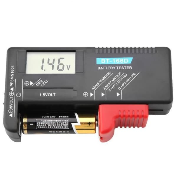 Universal LCD knappcellsbatteritestare AA/AAA/C/D/9V/1.5V BT-168D - VGEBY - Vit - Batteritestare