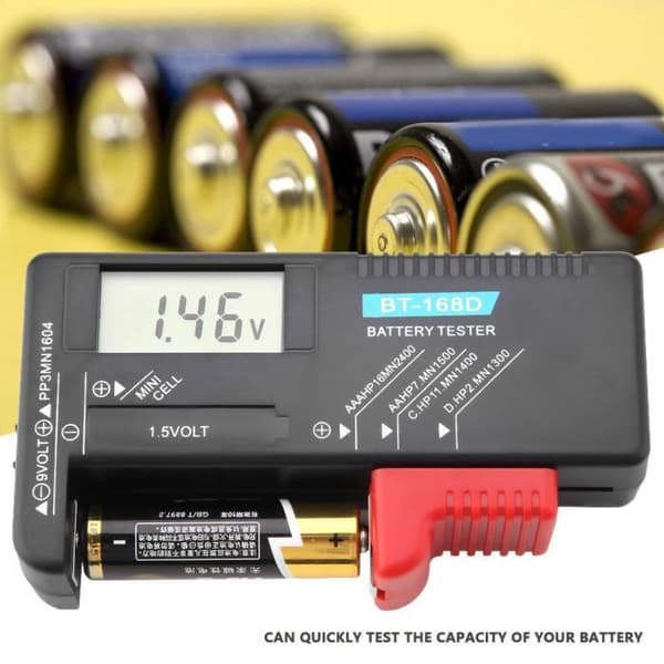 Drfeify Coin Cell Battery Voltage Tester Universal LCD Button Battery Voltage Tester AA/AAA/C/D/9V/