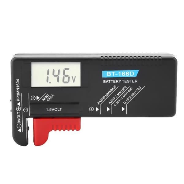 Drfeify Coin Cell Battery Voltage Tester Universal LCD Button Battery Voltage Tester AA/AAA/C/D/9V/