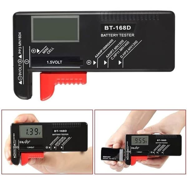 Digital Batteritestare, Universal Batteritestare, Batteritestare, för AA, AAA, C, D, PP3, 9V, 1.5V, Knappcellbatterier - Funktion