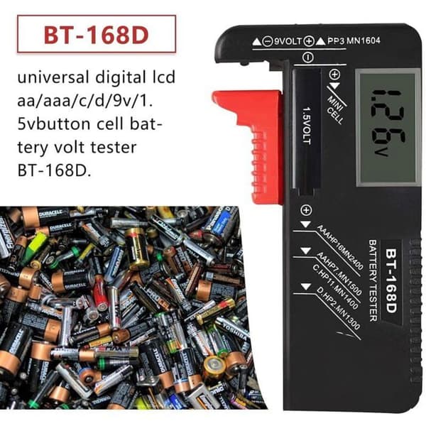 Digital Batteritestare, Universal Batteritestare, Batteritestare, för AA, AAA, C, D, PP3, 9V, 1.5V, Knappcellbatterier - Funktion