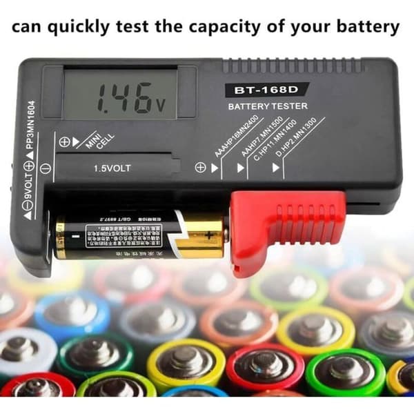 Digital Batteritestare, Universal Batteritestare, Batteritestare, för AA, AAA, C, D, PP3, 9V, 1.5V, Knappcellbatterier - Funktion