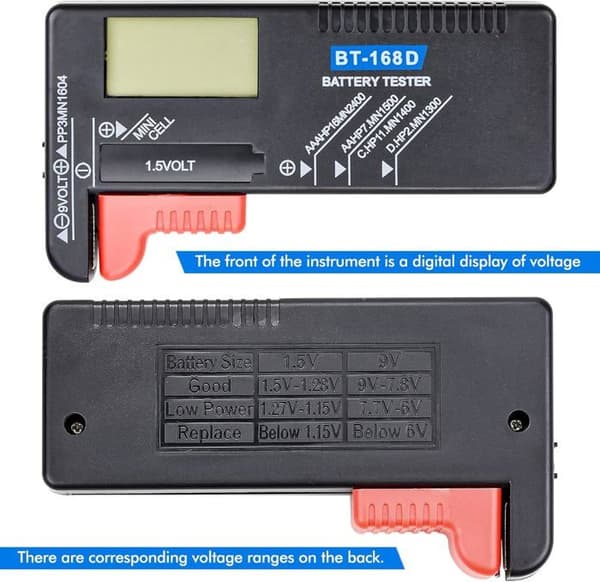 Batteritestare - BT-168D - Digital - LCD - Kompakt - Hög Precision