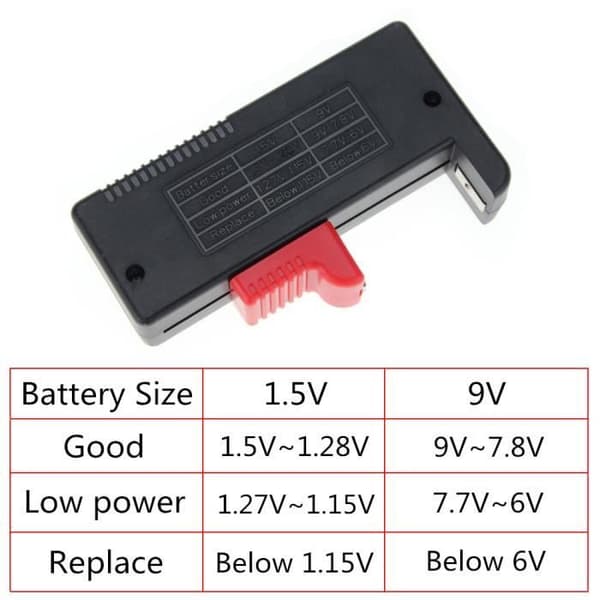 Letouch Testare av LCD Digital Universell för Knappcell AA/AAA/C/D/9V/1.5V