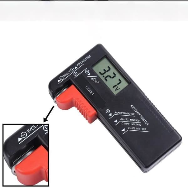 ZAMUS Digital Batteritestare för AA, AAA, C, D, PP3, 9V, 1.5V, Knappbatterier, Fungerar utan batteri