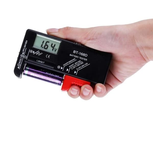 ZAMUS Digital Batteritestare för AA, AAA, C, D, PP3, 9V, 1.5V, Knappbatterier, Fungerar utan batteri
