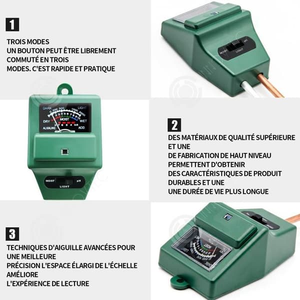 INN Soil Tester 3in1 Plant Moisture Tester PH Tester Soil Fertility Tester Lämplig för Plant Care Farm Lawn FL