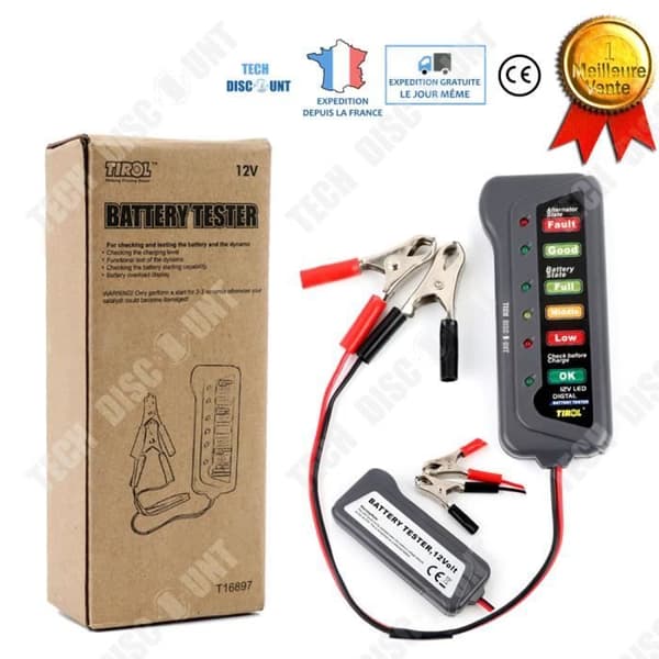 TD® bilbatteritestare 12V LED cigarettändare Bärbart elektroniskt systemanalysator Lastdiagnos Autostart
