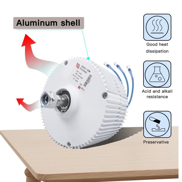 100W 12V 24V Lågvarv NdFeb PMG Vindturbingenerator - DIY Horisontell Vindkvarn