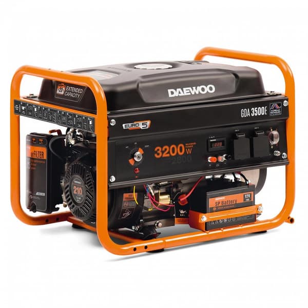 PETROL GENERATOR 3.2KW 230V/GDA 3500E DAEWOO musta, Oranssi