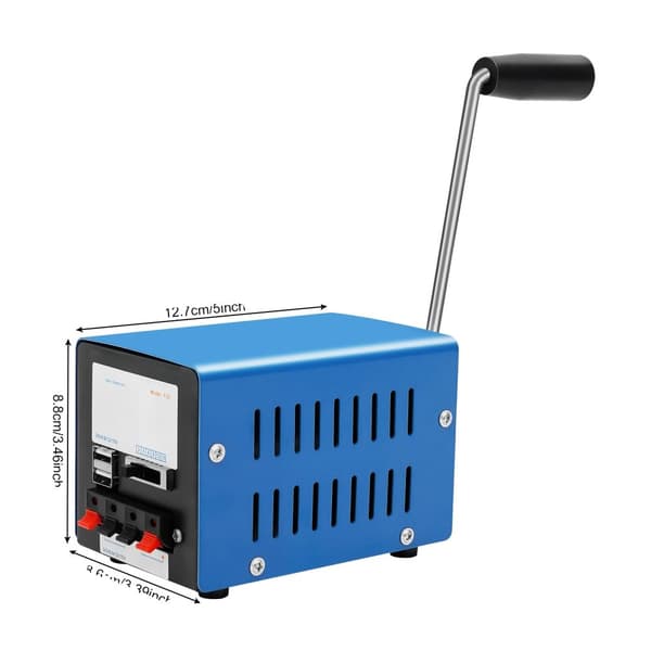 Bärbar handvevad generator, kompakt storlek, maximal effekt 20W,Blå