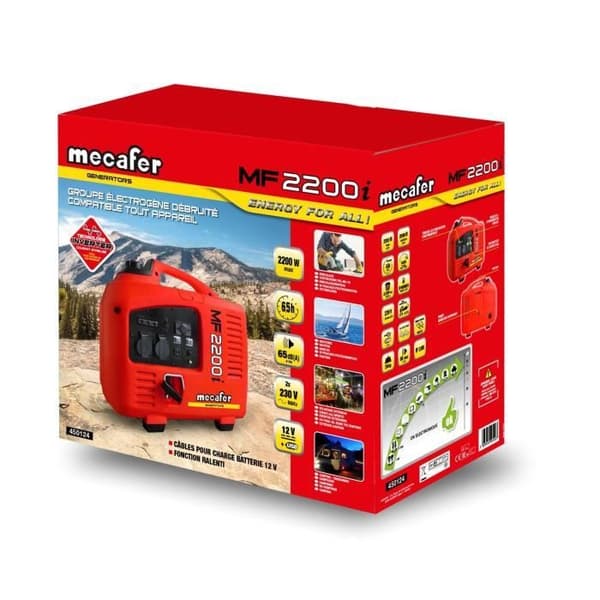 MECAFER Generator Inverter 4-takts bensinmotor 2200 W max