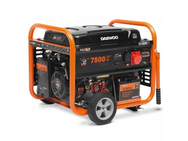 Daewoo GDA 8500E-3 moottori-generaattori 7000 W 30 L Benzin Sort, oranssi