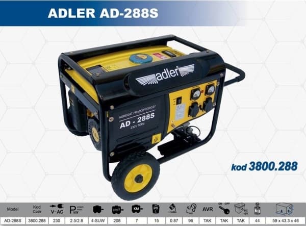 ADLER KRAFTGENERATOR 2,8KW / AD-288S