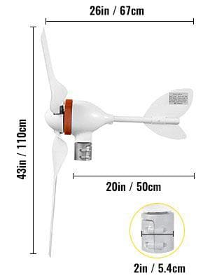 300W 5-blads vindturbingenerator med MPPT-kontroller, start med låg vindhastighet, enkel installation