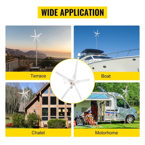 500W 5-blads vindturbingenerator med MPPT-kontroller, start med låg vindhastighet, enkel installation