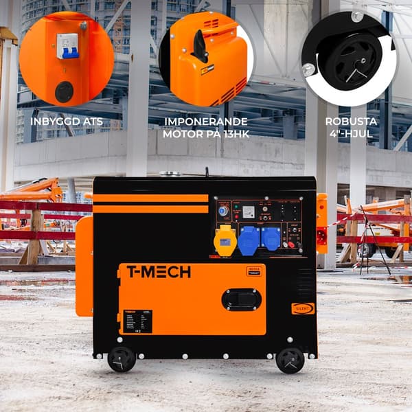 T-Mech Bærbar Lydløs Dieselgenerator