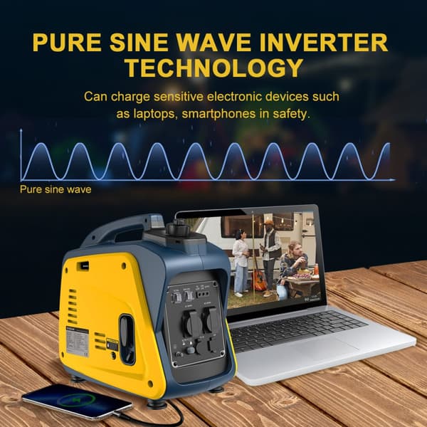 Bärbar inverter generator 2000W generator, nödkraft generator 230V, ECO power generator