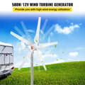 Miniatyrbild 2 av 6: 500W 12V 5-blad vindturbingenerator,start med låg vindhastighet,bred applikation