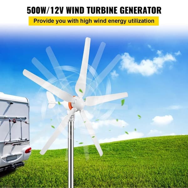 500W 12V 5-blad vindturbingenerator,start med låg vindhastighet,bred applikation