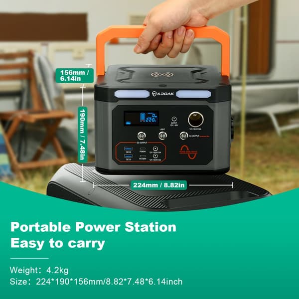 KROAK 320WH kraftstation 300W bärbar solgenerator kraftgenerator