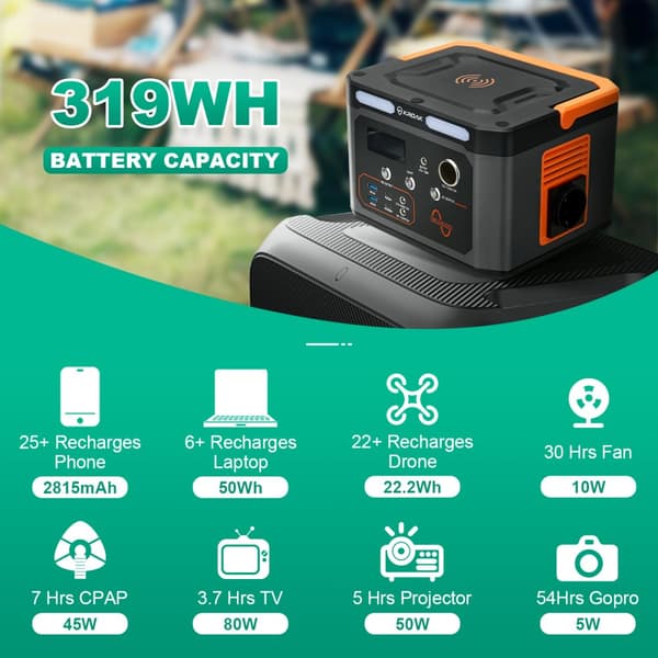 KROAK 320WH kraftstation 300W bärbar solgenerator kraftgenerator