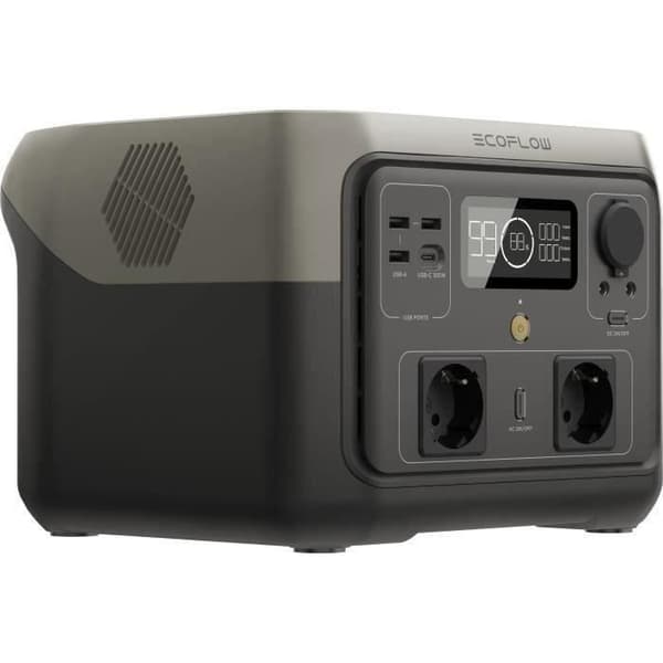 Portable Electric Generator River 2 Max, 512 WH, 2 CA -utgång - 500 W totalt (överspänning 1000 W)