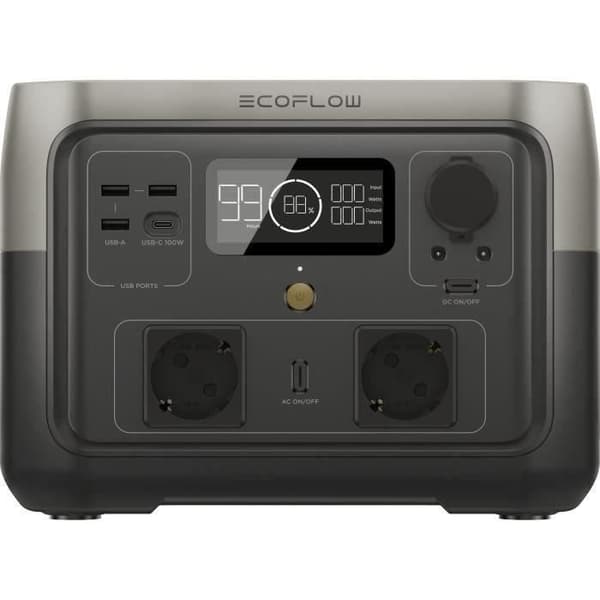 Portable Electric Generator River 2 Max, 512 WH, 2 CA -utgång - 500 W totalt (överspänning 1000 W)
