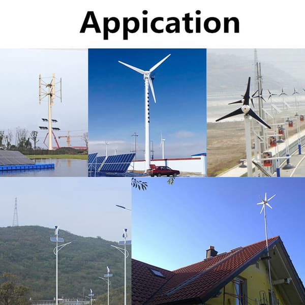 48V 800W 6 blad Vindturbingeneratorer Windmill Power Aerogenerator Laddning