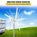Miniatyrbild 3 av 9: 500W 12V 5-blads vindturbingenerator med MPPT-styrenhet, start med låg vindhastighet, lätt att montera, bred applikation
