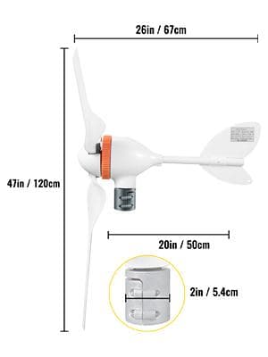 500W 12V 5-blads vindturbingenerator med MPPT-styrenhet, start med låg vindhastighet, lätt att montera, bred applikation
