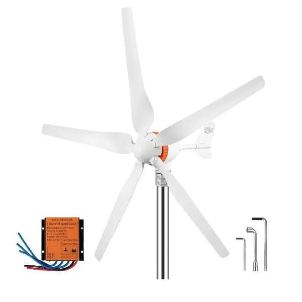500W 12V 5-blads vindturbingenerator med MPPT-styrenhet, start med låg vindhastighet, lätt att montera, bred applikation