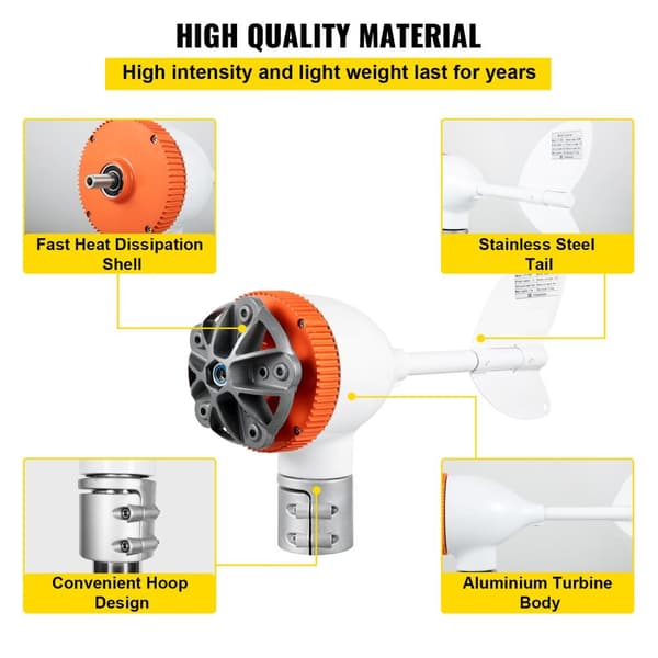 300W 12V 5-blads vindturbingenerator med MPPT-styrenhet, start med låg vindhastighet, lätt att montera, bred applikation