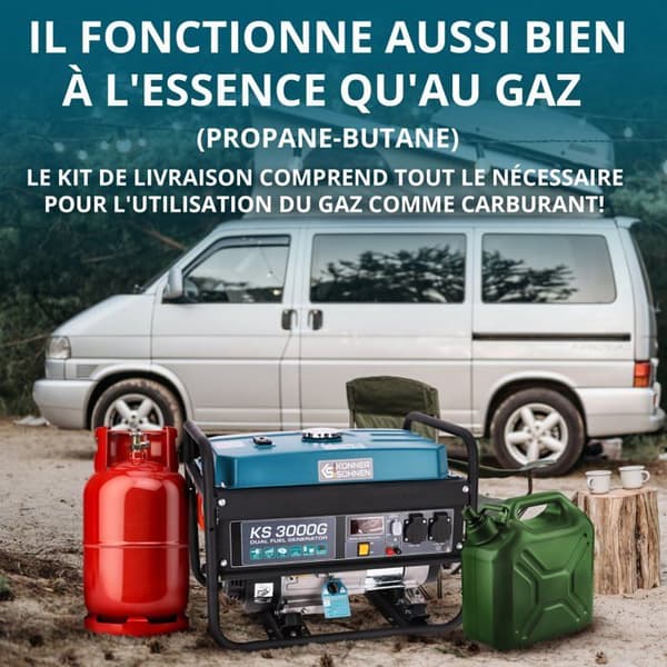 Bensin/gasgenerator "Könner & Söhnen" KS 3000 G