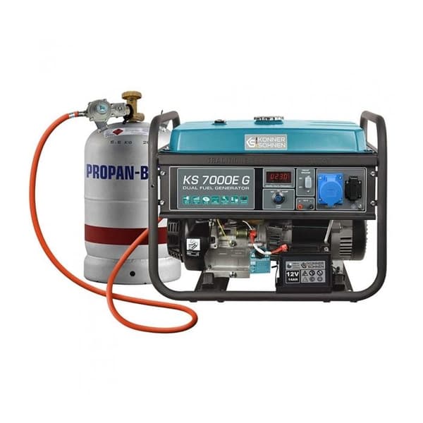 Gas-bensingenerator KS 7000E G - Könner & Söhnen - DUBBELBRÄNSLE - 5500 W - 25 L - 95 db