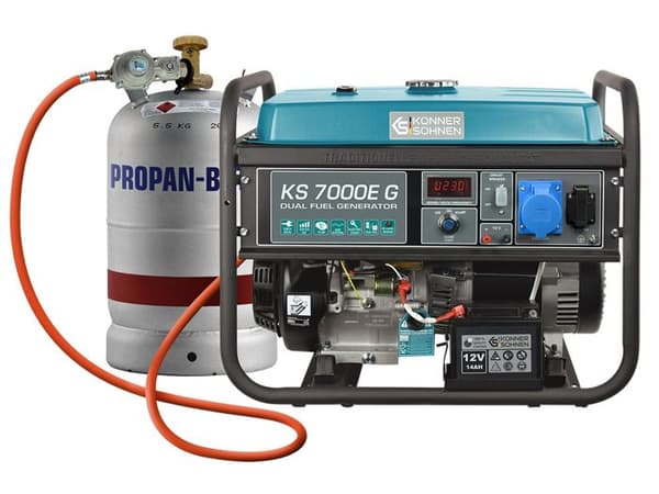 Gas-bensingenerator KS 7000E G - Könner &amp; Söhnen - DUBBELBRÄNSLE - 5500 W - 25 L - 95 db
