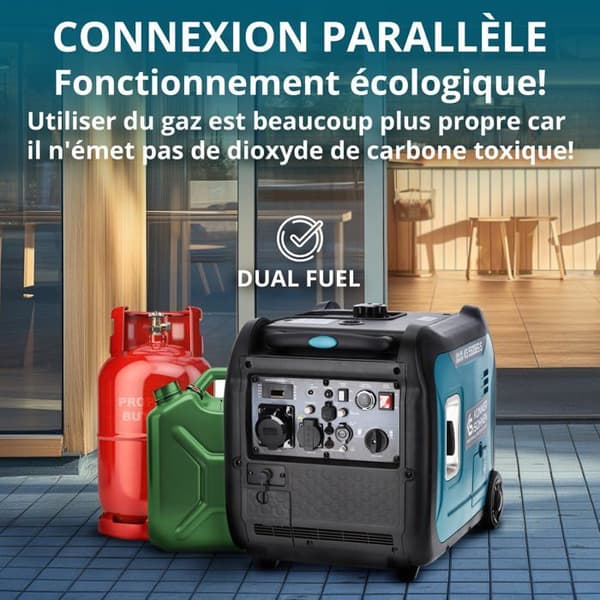 KS 5500iEG S växelriktartyp bensin-gasgeneratorset maximal/märkeffekt: 5500W/5000W