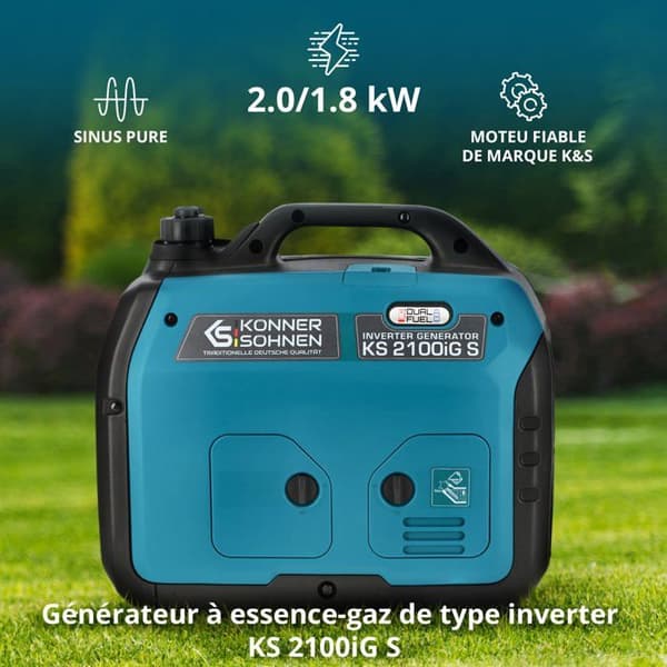 Invertertyp bensin-gasgeneratorset KS 2000iG S 1,8kW/2,0 Kw