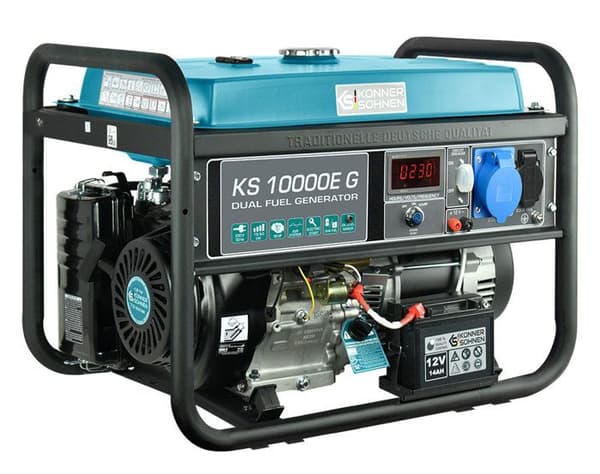 Könner &amp; Söhnen KS 10000E G bensin/gasgenerator - 7,5 kW/8,0 kW - Manuell/elstart