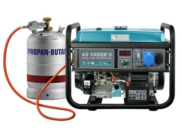 Könner &amp; Söhnen KS 10000E G bensin/gasgenerator - 7,5 kW/8,0 kW - Manuell/elstart