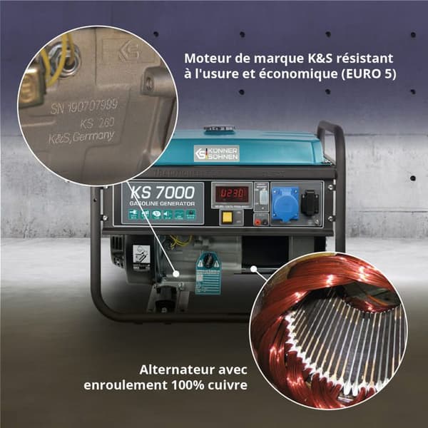Konner &amp; Sohnen 5500W KS 7000 Bensingenerator