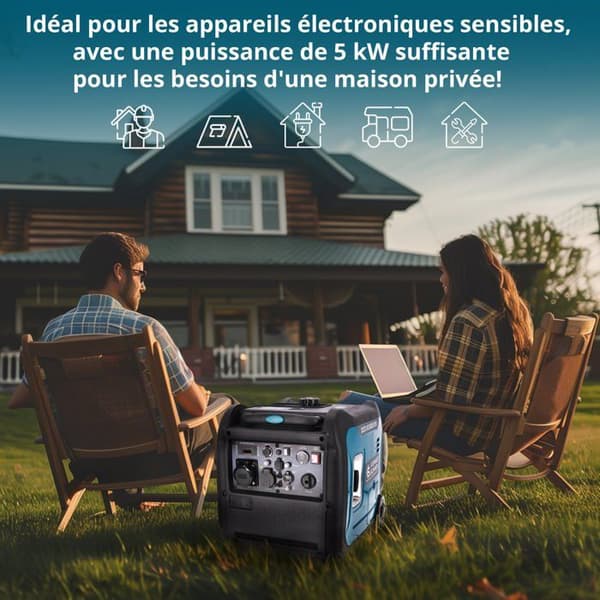 KS 5500iES ATSR inverter generatorset max effekt/nom: 5500W/5000W, kopparlindning, 2 USB-kontakter, ATS-utgång