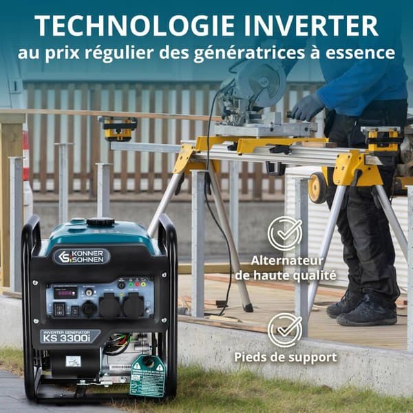 Invertergenerator - TM KONNER & SOHNEN - KS3300i - 3300W - Enfas - Bensin